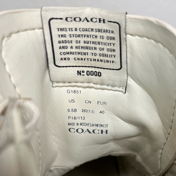Coach Signature Monogram White Hightop Shoes - Picture 7 of 7